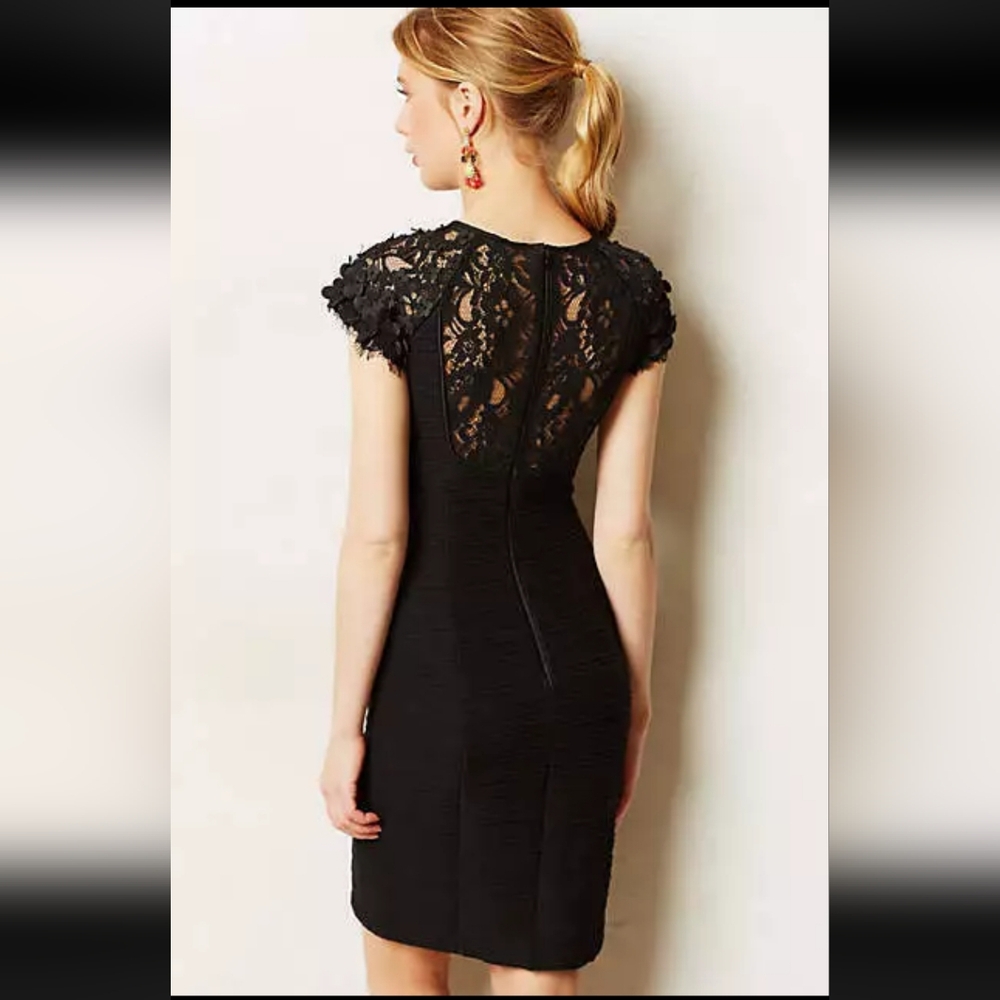 Anthropologie Maeve NightShade Little Black Dress - Picture 2 of 7